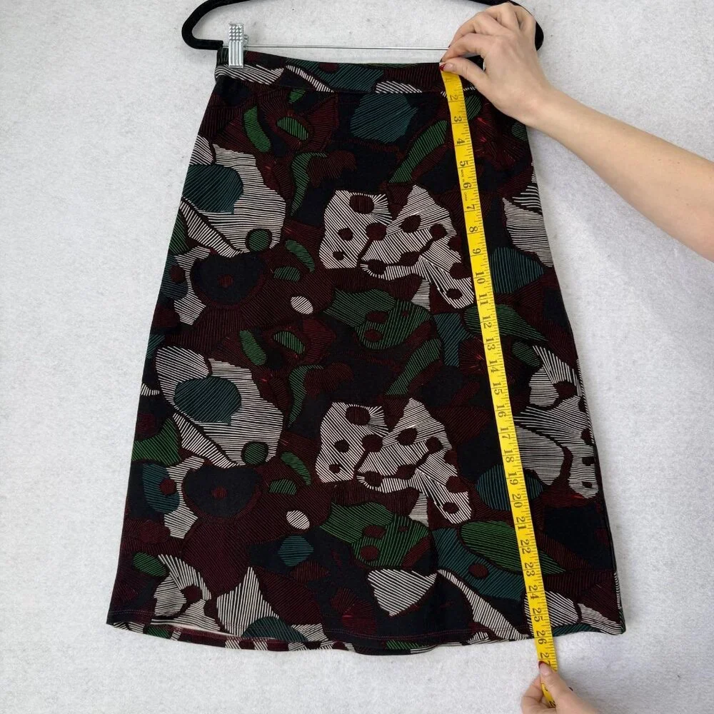ISLA MAUDE Skirt Womens Small Multicolor Floral A-Line Midi Stretch Casual
